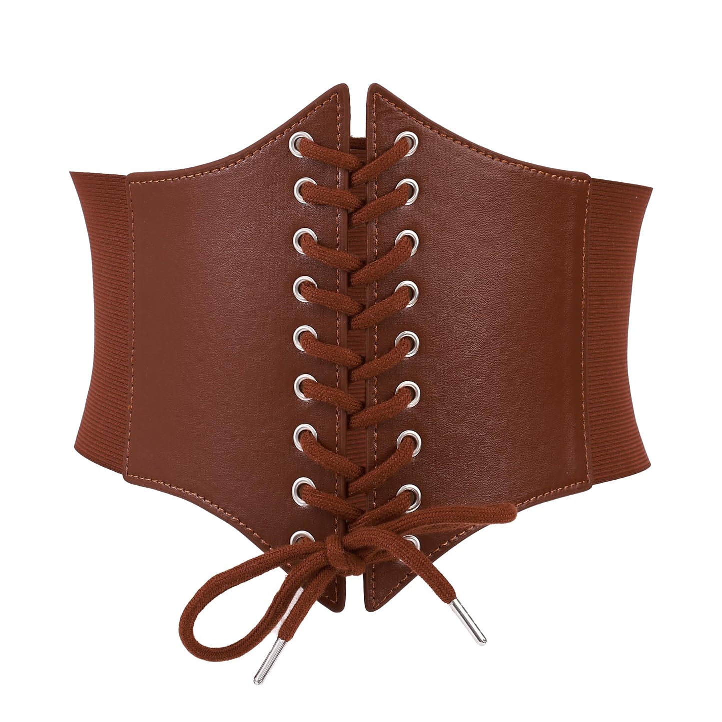 HHCSVJHS Ladies' lace waistband, tight corset, elastic, medieval court waistband, suitable for Halloween dress up (Brown, Large)