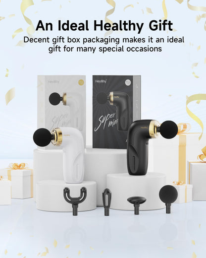 HEYCHY A1 Super Mini Massage Gun, Percussion Deep Tissues Muscle Massager, Travel Massage Gun, Compact Sports Massager, Portable Handheld Massager for Office, Home, Athletes(Black)