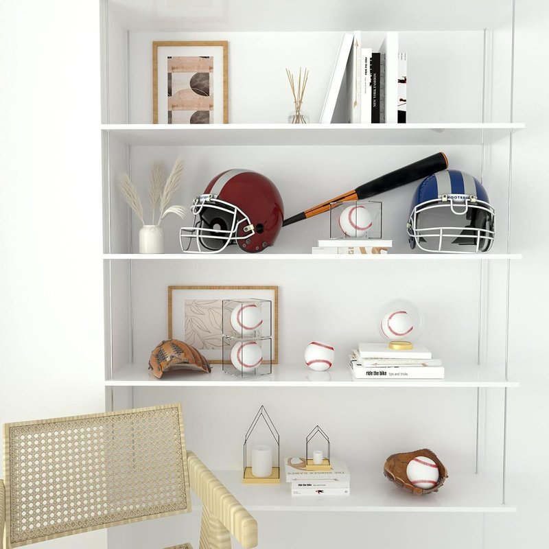 Baseball Display Case - 8 Pack UV Protected Acrylic Cube for Autographed Balls | Clear Memorabilia Showcase