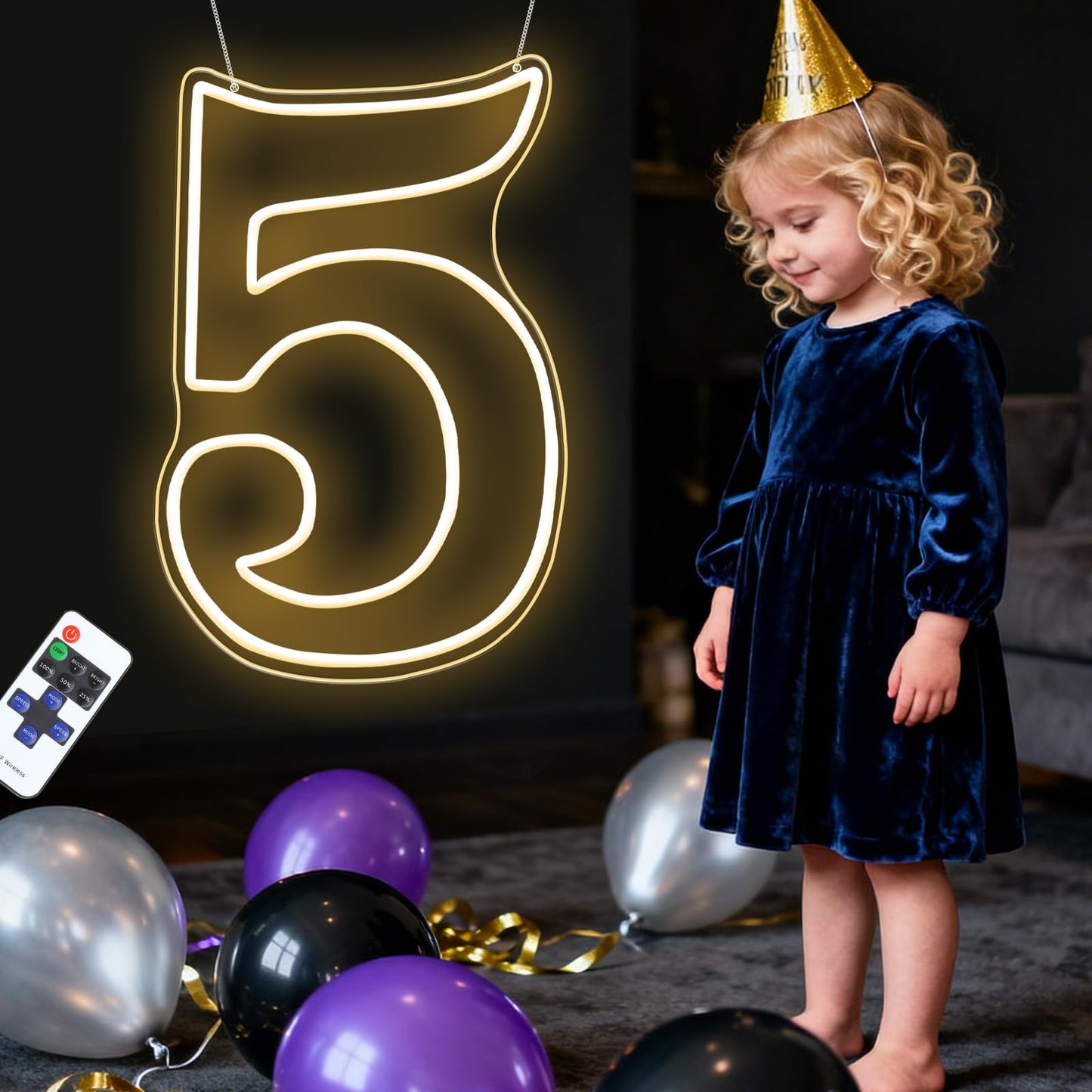 RUMONZS LED Acrylic Light up Number, Decorative Transparent Light up Letters USB Powered Big Number Sign Light for Birthday, Night Light, Party, Anniversary, Christmas, Home Decor, Wedding 11.4'' (number5)