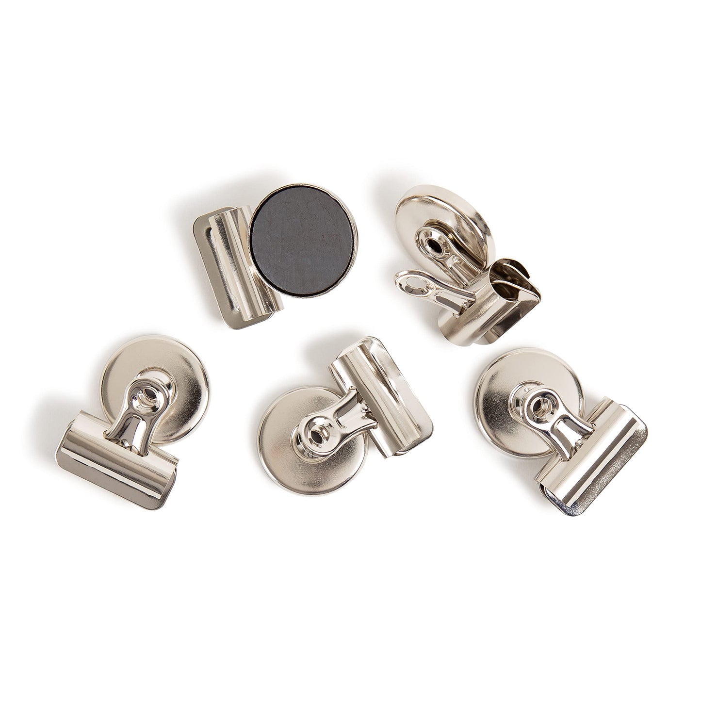 U Brands Strong Refrigerator Magnet Clips, Silver, Office Organization Supplies, White Board Accessories, 12 Count