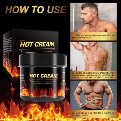 FANSHI Hot Sweat Cream – Natural Workout Enhancer for Muscle Warm-Up & Skin Tightening – Supports Sweat & Circulation – for Women & Men – Belly, Thighs, Arms, 4fl.oz