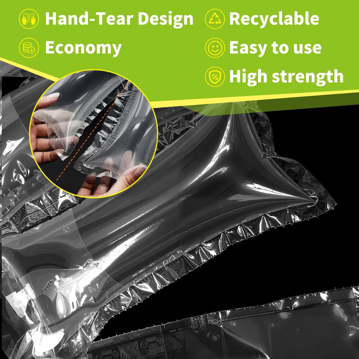 150 Count Packing Air Pillows for Shipping with Pump Inflatable Shipping Supplies Box Filler Alternative to Packing Peanuts for Size 3.54" x 7.87"