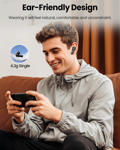 ZIUTY Wireless Earbuds Bluetooth Headphones, ANC/ENC Noise Cancelling, Ear Buds with Multifuntional Touch Screen, 40H Stereo Sound for Sports, IPX7 Clear Calls, 5 EQ for iOS Android(Black)