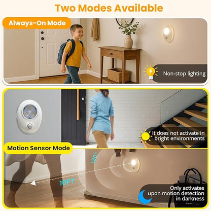 LED Motion Sensor Puck Lights Rechargeable with 3 Color Temps, Dimmable, Wireless, Magnetic and Stick On, for Under Cabinet Closet Lighting, Night Light, Locker, Stair, Kitchen, Shelf
