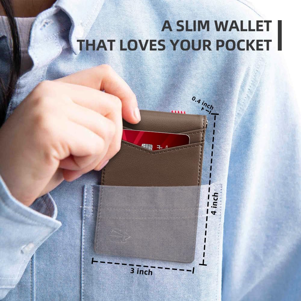 Zitahli Wallet for Men-6 Slots ID Window-Mens Wallets-Slim Wallet Classic Spring Money Clip RFID Blocking-Gift for Men