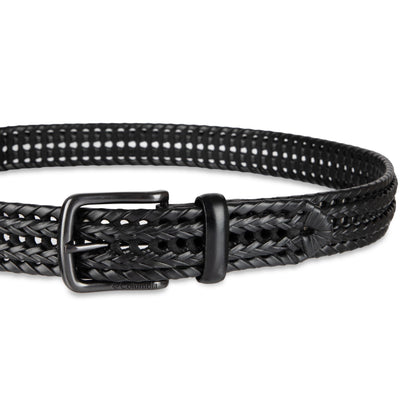 Columbia Men's Fully Adjustable Lace Braid Belt, Black, Small