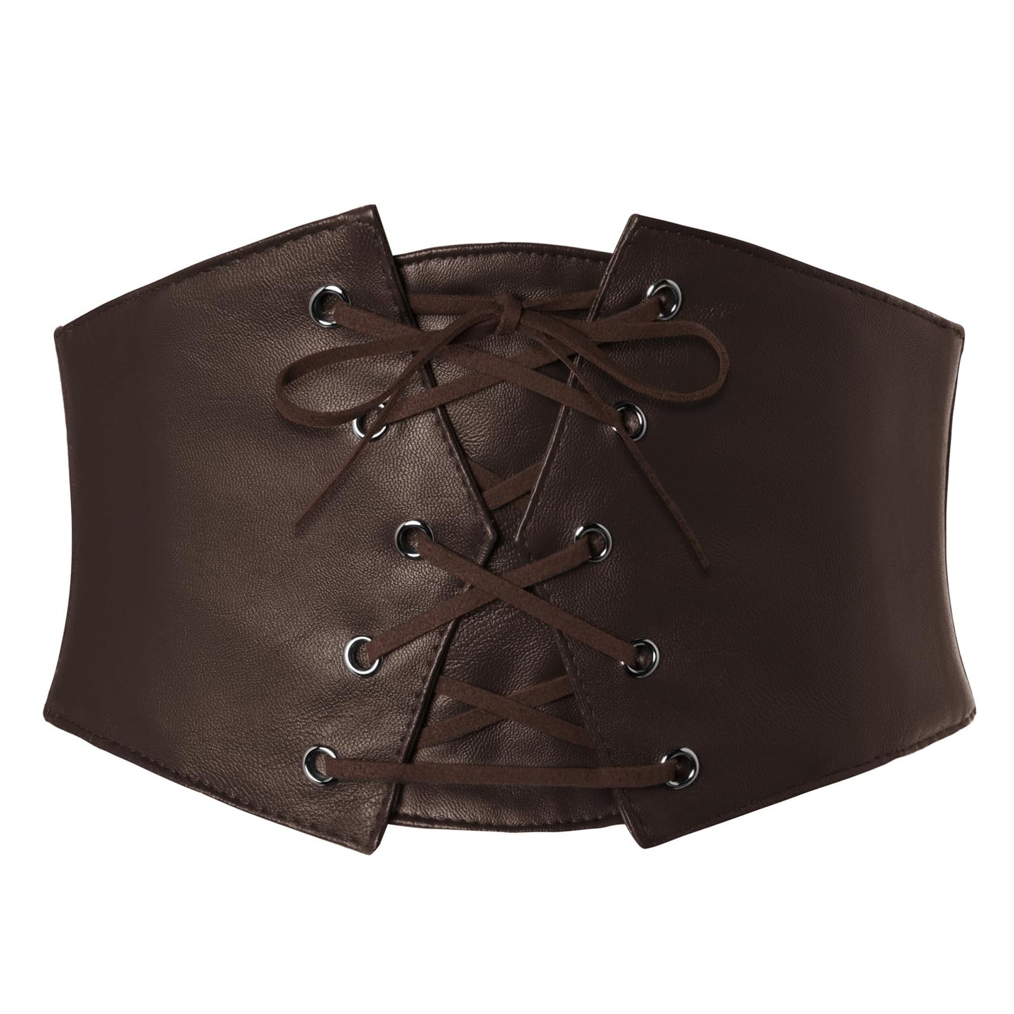 GRACE KARIN Women's Elastic Wide Waist Belt Renaissance Pirate Corset Cinch Belt Cosplay Costume with Press Button Coffee M