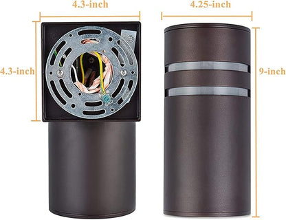 Outdoor Wall Sconce, Brown Patio Wall Exterior Light Fixture - ETL Listed, Modern Outdoor Porch Lights Wall Mounted Design - Up and Down Lights Outdoor for Backyard, Front Door, Garage