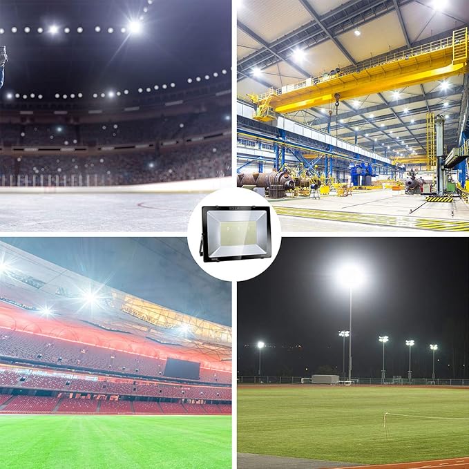 600W LED Stadium Flood Light Outdoor, 3300W Equivalent, 48000LM Super Bright LED Exterior Arena Light, IP66 Waterproof, 6000K Daylight White, Commercial Lighting for Sports Fields and Counts