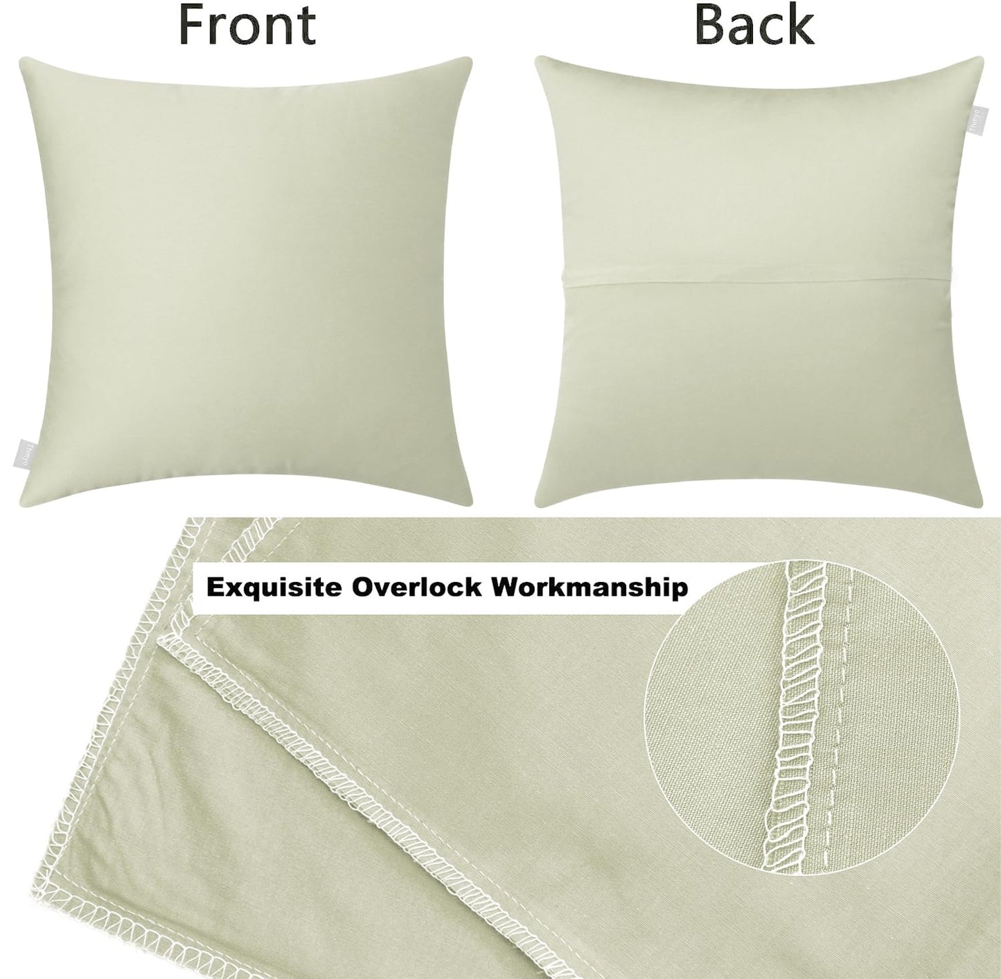 Thmyo 4-Pack 100% Cotton Comfortable Solid Decorative Throw Pillow Case Square Cushion Cover Pillowcase Sublimation Blank Pillow Covers DIY Throw Pillowcase for Sofa(18x18inch/45x45cm,Beige)
