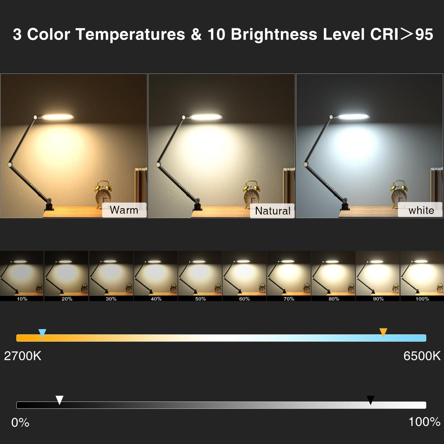 LitONES Video Conference Lighting for Computer, Dimmable Light for Video Recording, Meeting, Laptop & Webcam, 15W Ring Light for Desk with C- Clamp, Swing Arm, Remote, Memory & Timer CRI >95