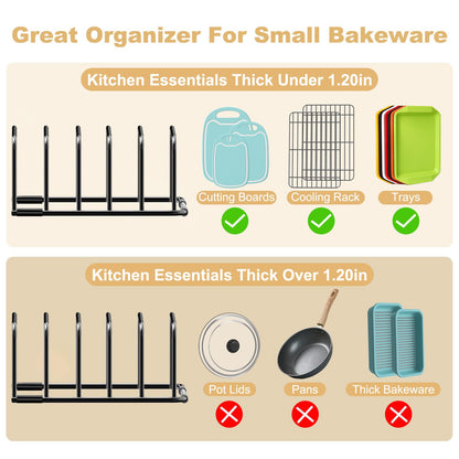 Cutting Board Organizer, [2-Pack] Cutting Board Holder Rack Baking Cookie Pan Sheets Cooling Small Racks Storage Stand for Kitchen Cabinet Countertop Bakeware Organizer 7.87 x 7.24 x 3.28 in