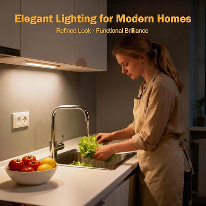 Rechargeable Under Cabinet Lighting, Motion Sensor Wireless Night Light, Dimmable CCT Adjustable, Magnetic Mount for Kitchen, Closet, Bedroom, Reading, Ambience (Grey, 2 Pack, 9 in)