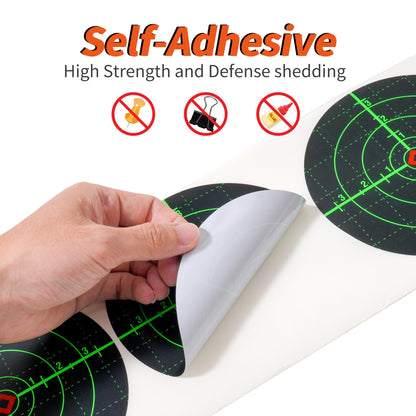 Camdeez Splatter Shooting Targets 6 Inch Reactive Paper Target Stickers 100pcs - Self Adhesive Target Roll for Rifles, BB Guns, Airsoft, Pellet Guns Indoor Outdoor Range