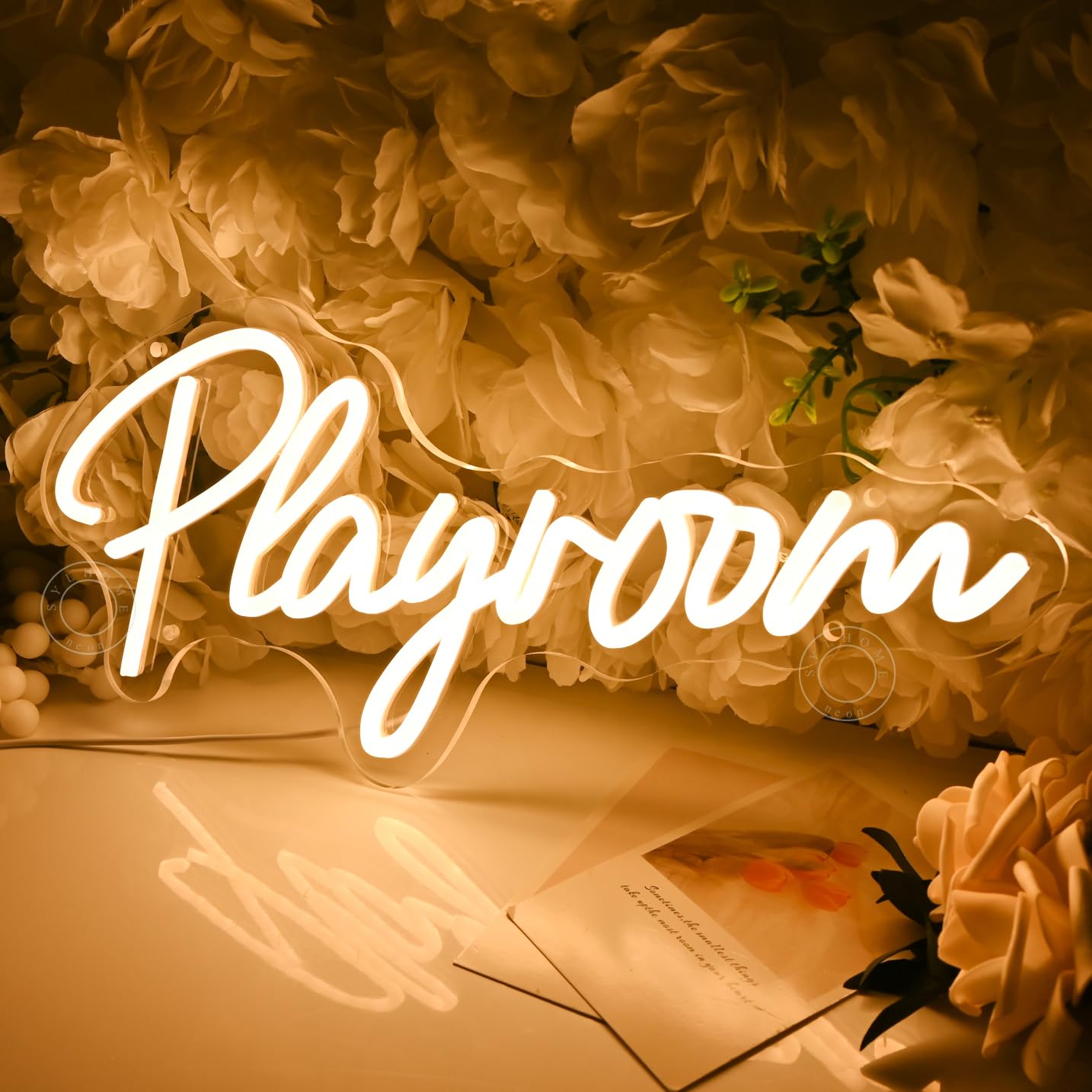SYLHOME Playroom Led Neon Light Sign Nursery Kids Room Bedroom Classroom Game Room Wall Sign Decor Birthday Christmas Gifts 15.75" X 7.28" USB Warm White