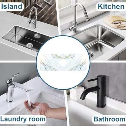 Marble Pattern Kitchen Sink Splash Guard Faucet Mat Gray Gold Marble Super