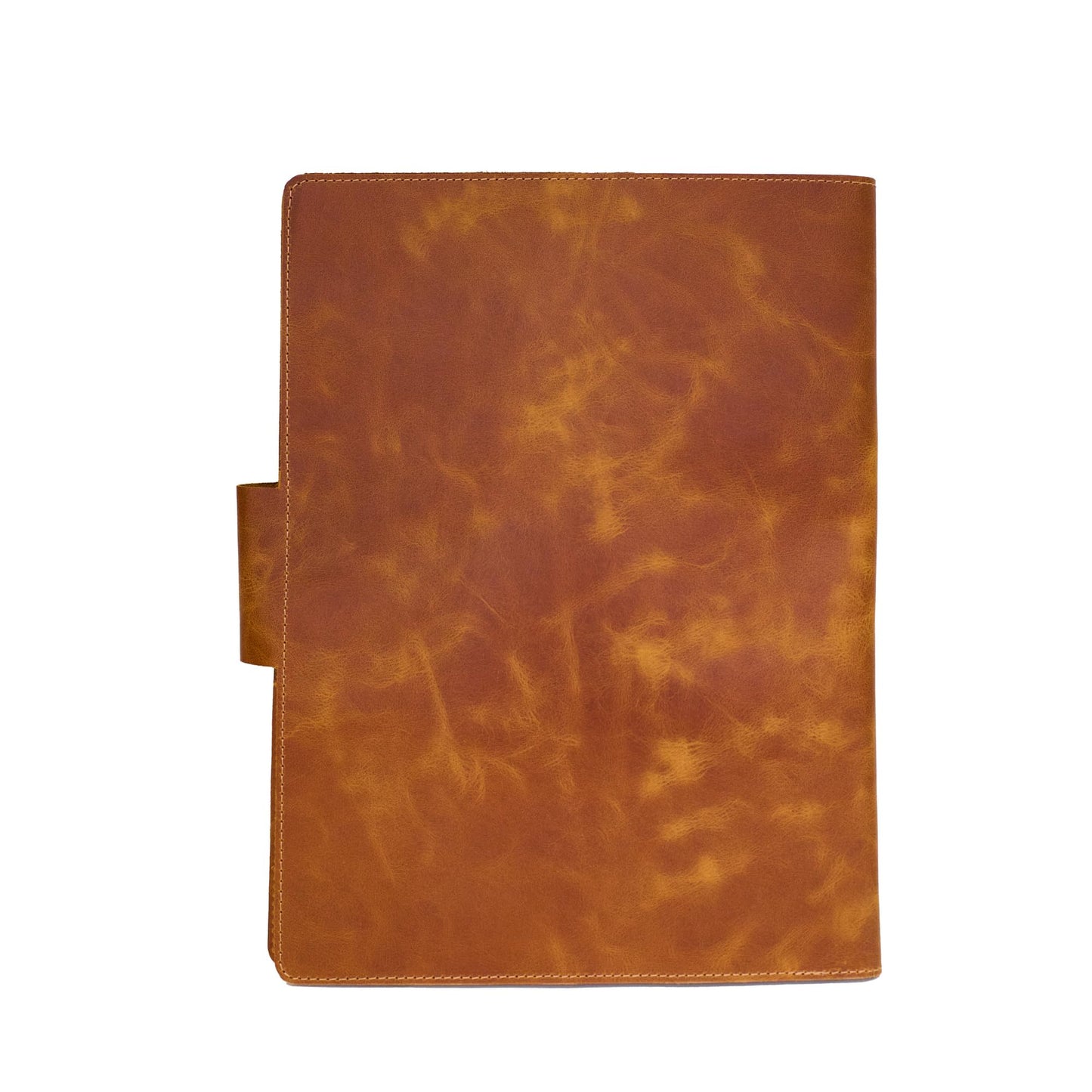 Leather Portfolio Folder - Genuine Leather Document Organizer with Multiple Pockets and Pen Holder – Business Padfolio for A4 Letter Size Papers, Professional Resume or Meeting Use (Whiskey)