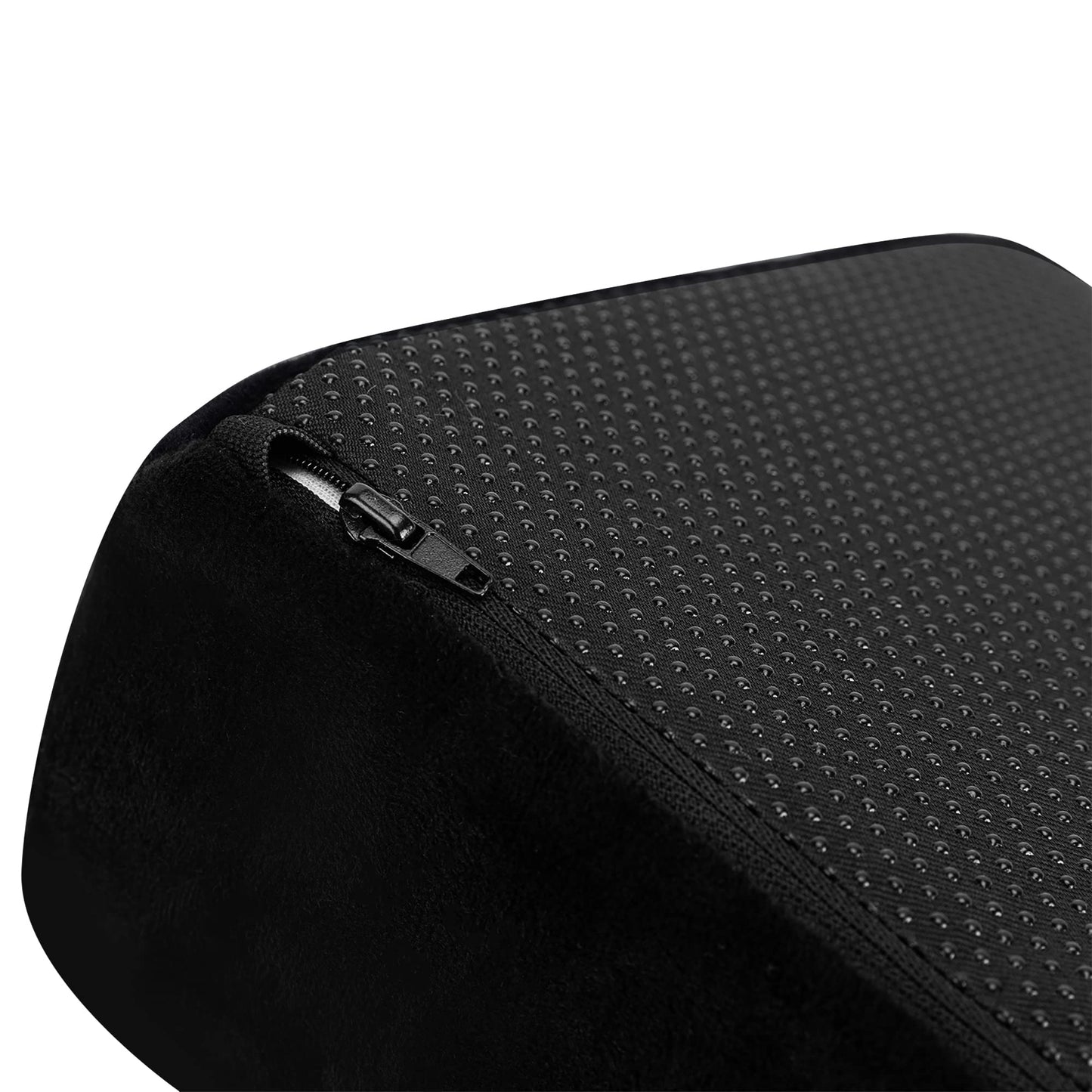 Amazon Basics Foam Foot Rest for Under Desk, Supportive Stool for Home and Office with Washable Cover, 5.1 x 10.2 x 17.3 in, Black