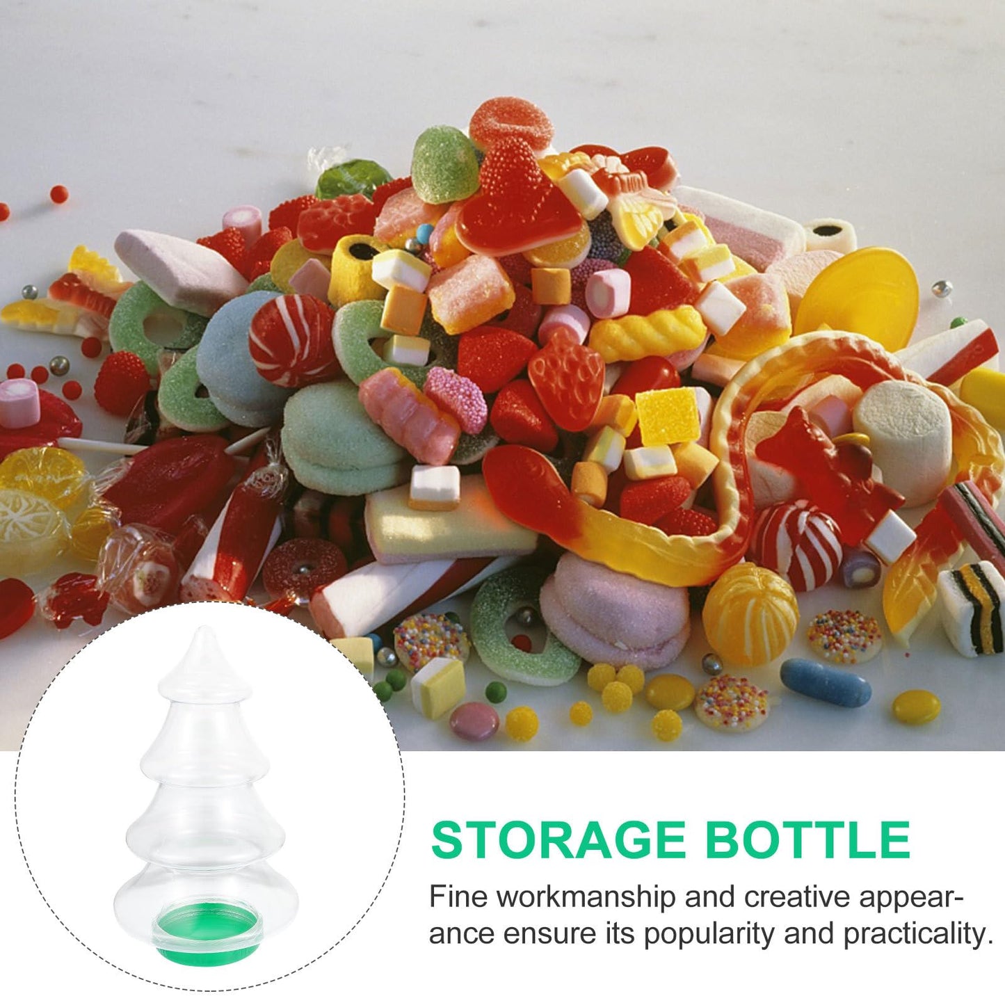 Abaodam Plastic Containers 2pcs Large Christmas Tree Container Christmas Tree Shaped Jar for Party Wedding Party Supplies Favors Plastic Cookie Jar