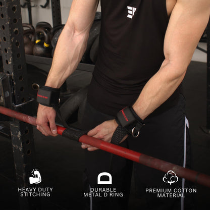 Ekkovision Weight Lifting Straps With Cuffed D Ring, Wrist Support for Men, Heavy Duty Thick Comfortable Lifting Straps, Secure Fit, Enhanced Grip, Straps for Weightlifting & Gym Training. White.