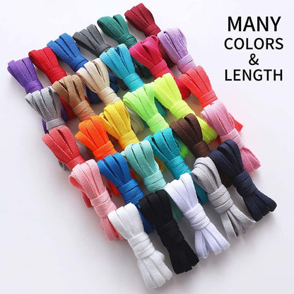 VSUDO 54 Inch Flat Snow White Shoe Laces for Sneakers, Shoelaces for Sneakers, Replacements Shoe Strings for Women or Men (2 Pairs-Snow White-137CM)