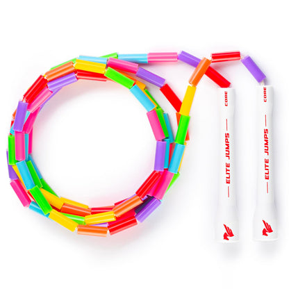 Beaded Kids Exercise Jump Rope - Segmented Skipping Rope for Kids - Durable Shatterproof Outdoor Beads - Light Weight and Tangle Free Exercise Training - Easily Adjustable Kids Jump Rope for Fitness