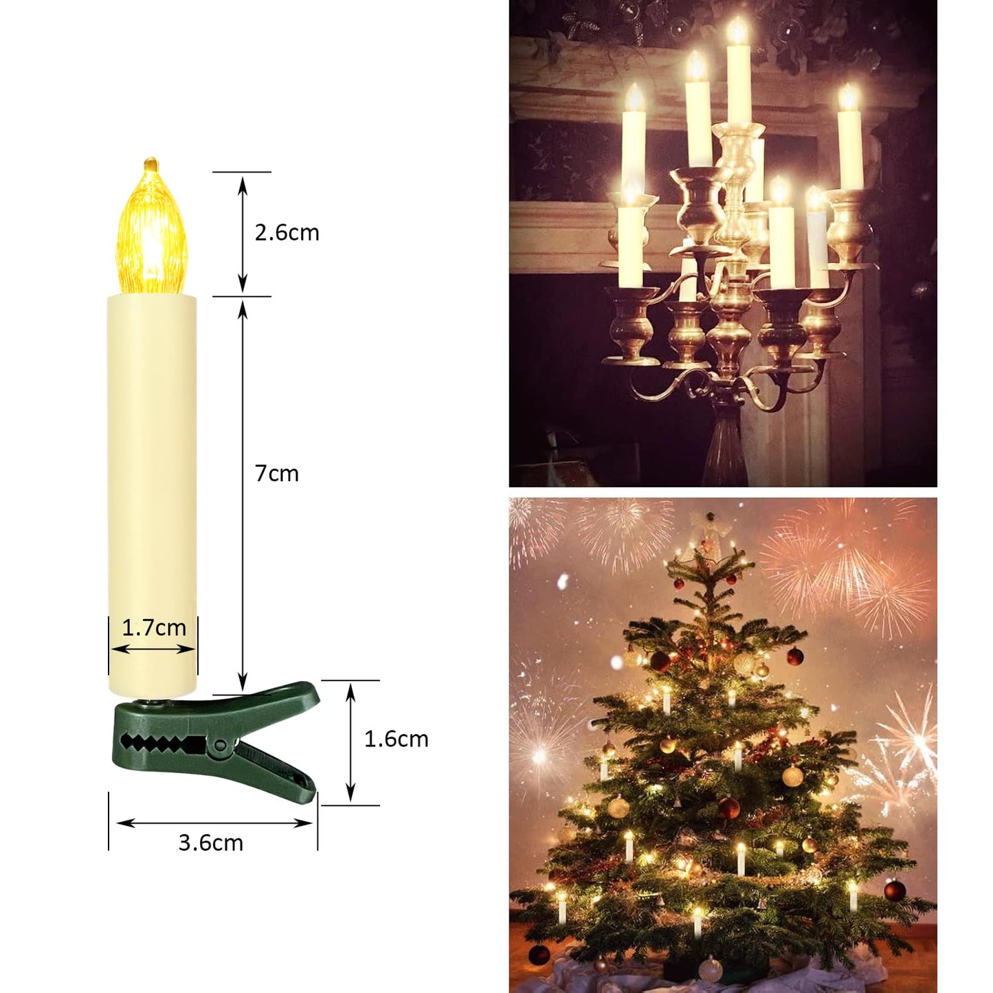 Sunjas 20PCS LED Flameless Candles Battery Operated Christmas Tree Candles with Remote, Button Cell Battery, Timer, Dimmer Battery Candle Flickering Warm Light Window Candle Christmas Home Decor