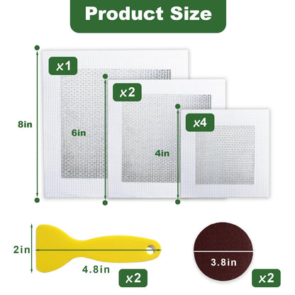 OTRANTO Drywall Repair Kit, 11 Pcs Drywall Patch, Dry Wall Web Repair Patch Kits for Holes, Plaster Sheetrock Repair Patching Kit with Scraper and Sandpaper