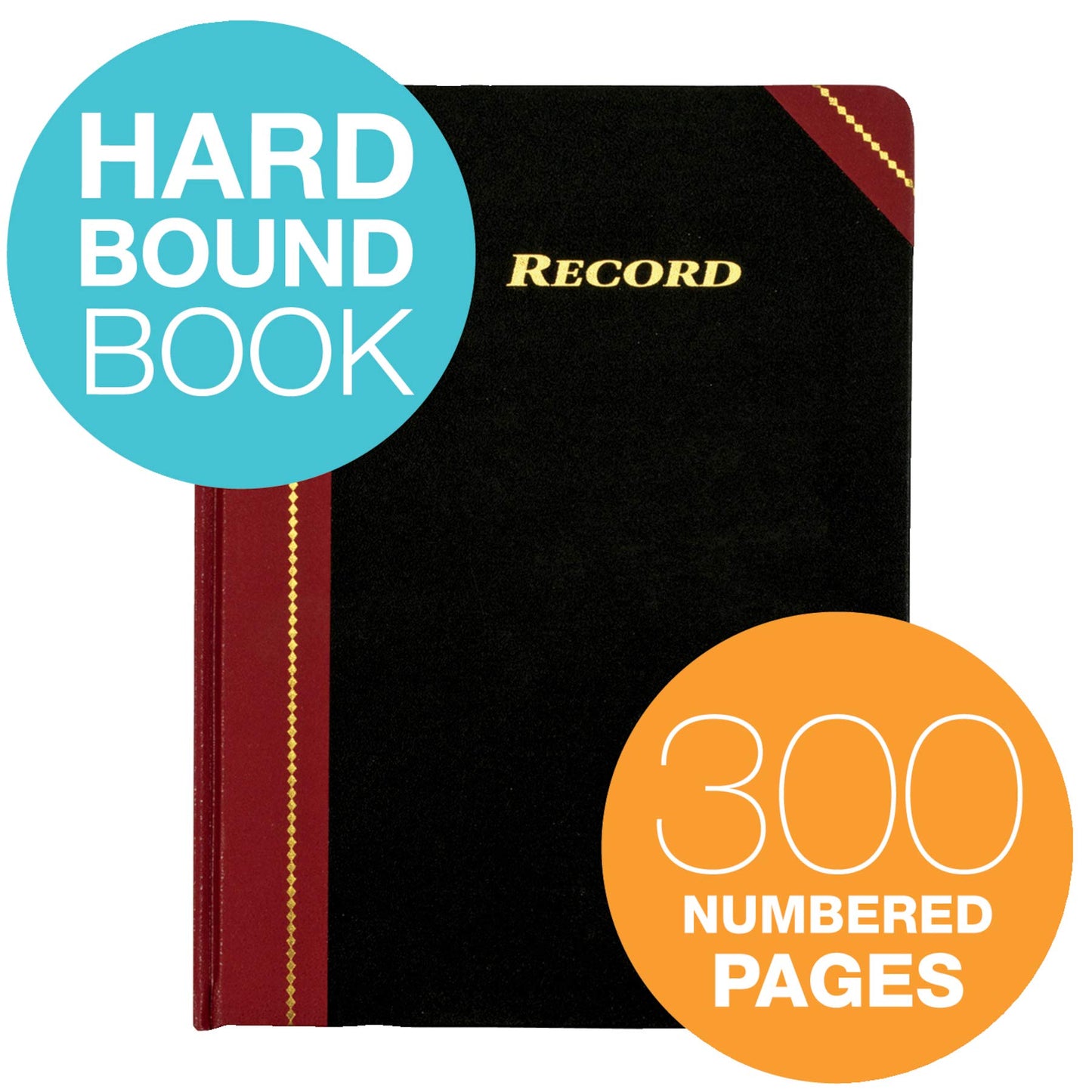 Adams Record Ledger, 8.25 x 10.75 Inches, 5 Squares per Inch, 300 Tinted Pages, Black and Maroon (ARB810R3M)