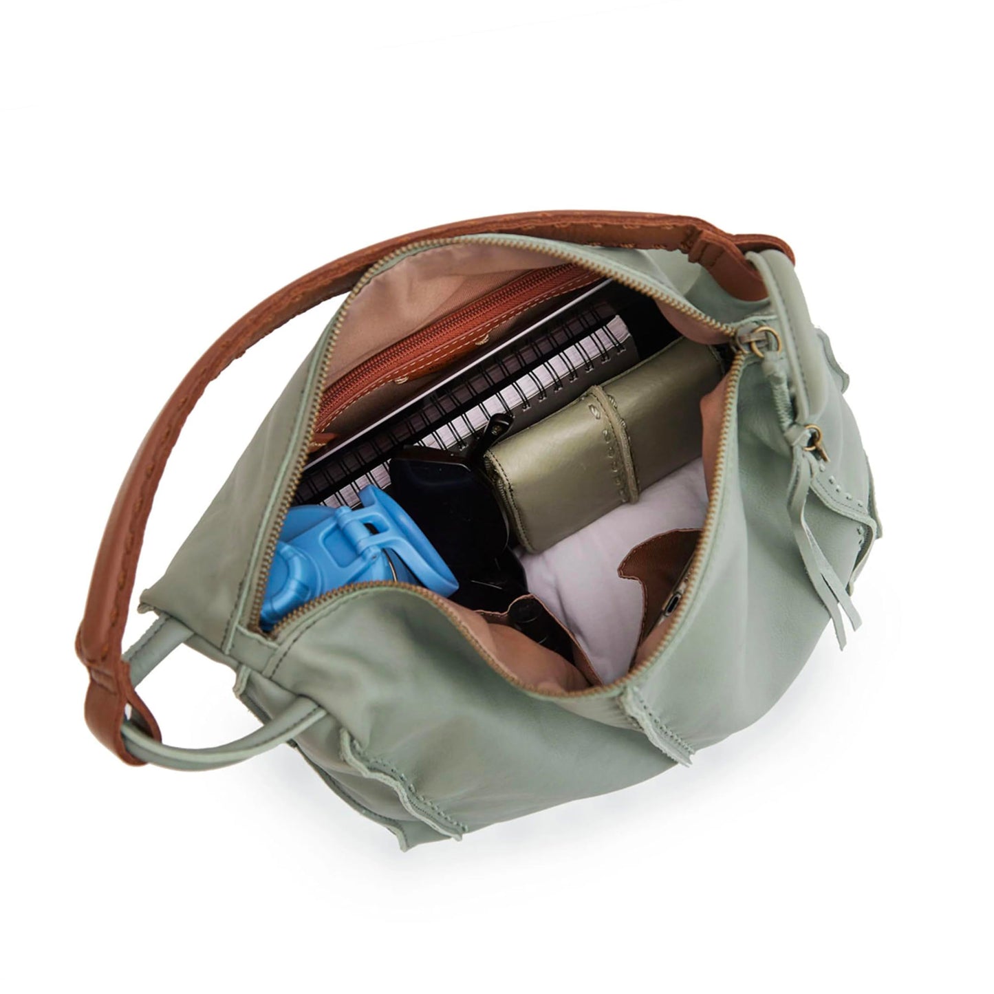 The Sak Los Feliz Hobo in Leather, Lined, Roomy Shoulder Purse, Meadow