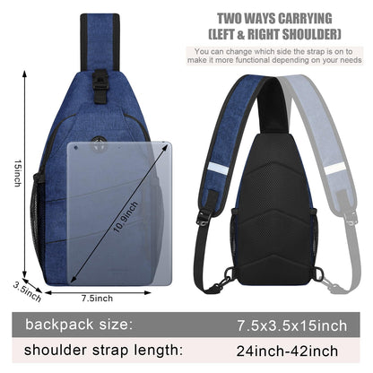 Crossbody Bags for Women Men Trendy Sling Bag Bakpack Casual Chest Bag with Convertible Shoulder Strap