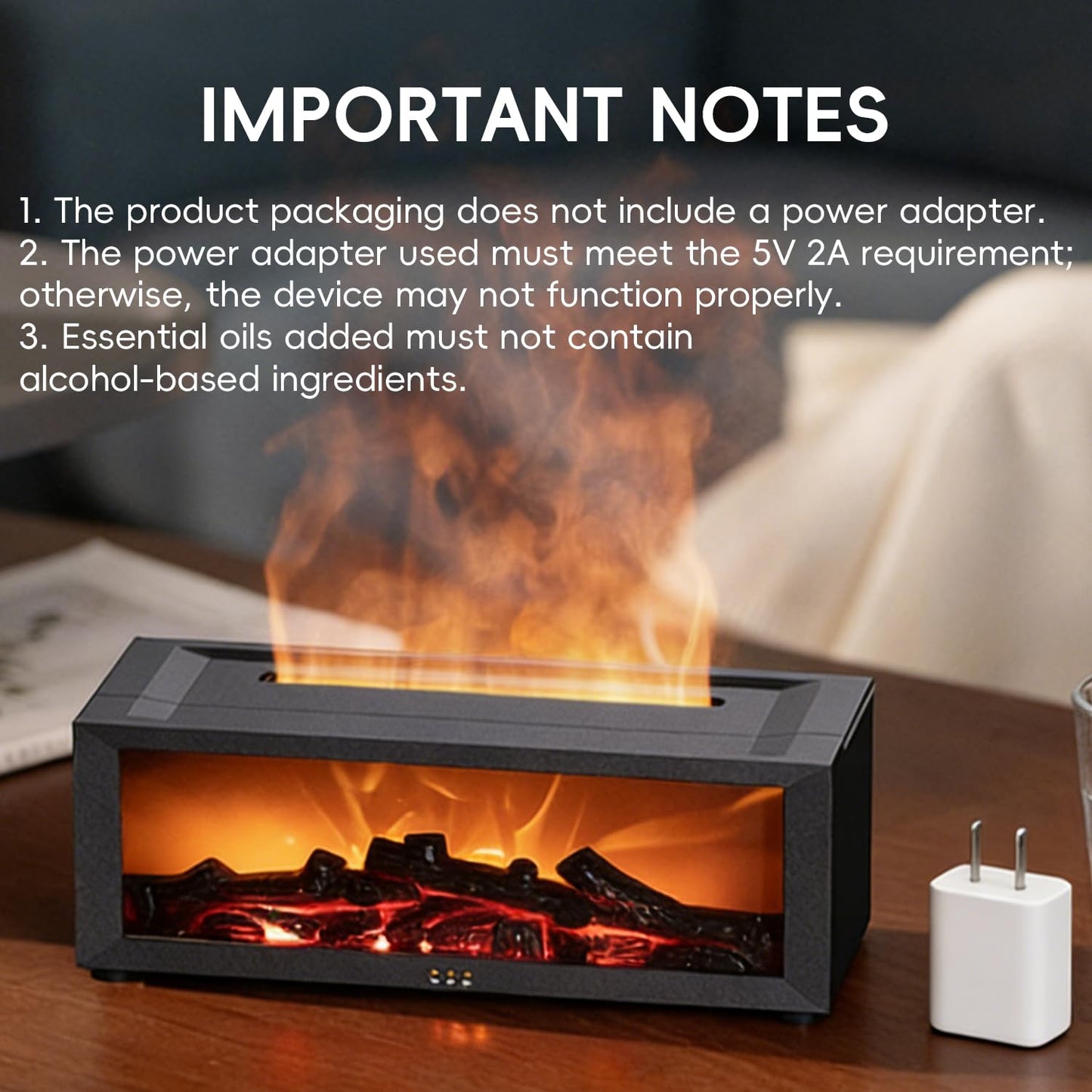 YALEDI Essential Oil Diffuser, 7 Colors Fireplace Flame Fire Oil Diffuser, 150ml Ultrasonic Aromatherapy Humidifier, Scent Diffuser with Remote Control & Timer for Home,Bedroom,Office,Yoga (White)