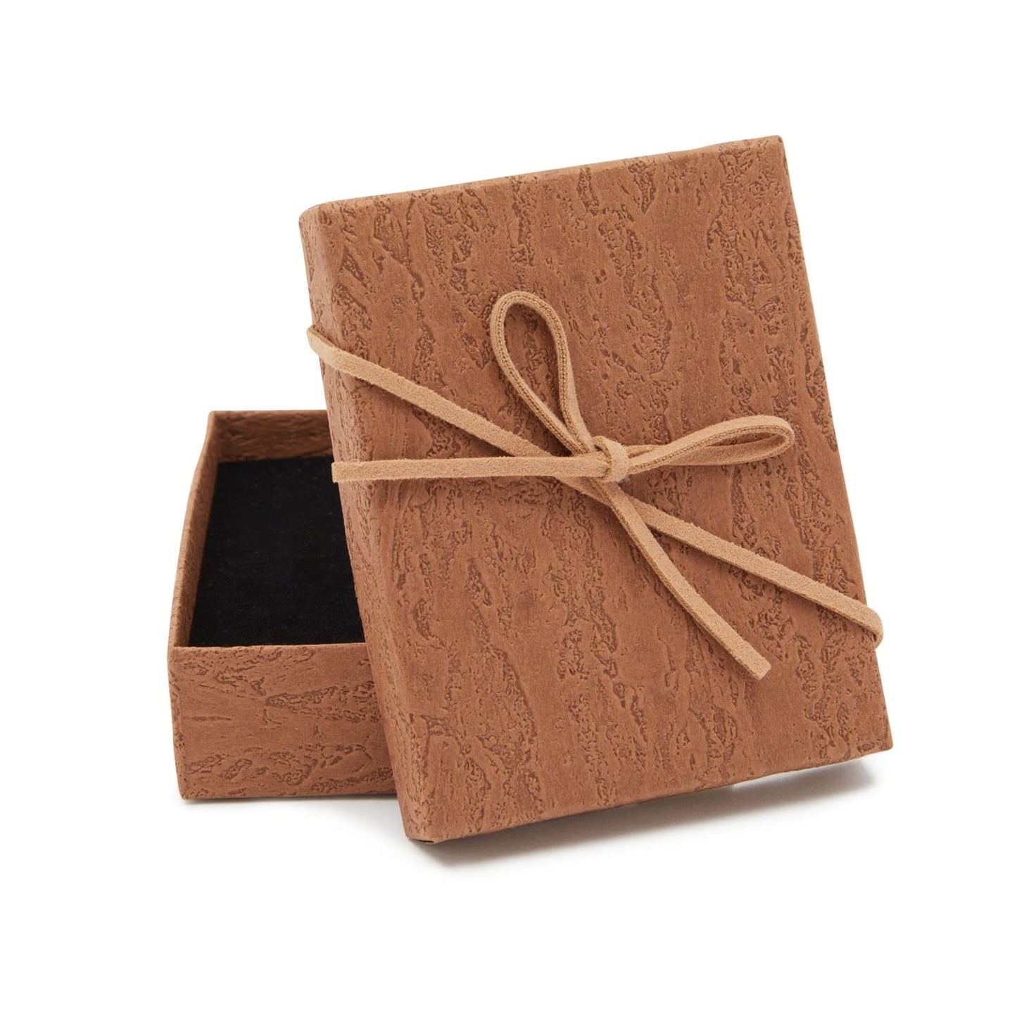 Juvale Jewelry Gift Boxes - 3.7 x 2.9 x 1.3 In, Kraft, Pack of 12 - Velvet Lined & Bow Lid Cardboard Necklace Box