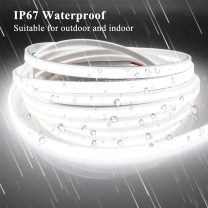 LEDENET COB LED Strip Lights Waterproof IP67 White 6000K DC12V 16.4ft/5m 480LEDs/m CRI94 Dotless LED Rope Lights for Living Room Cabinets Outdoor DIY Lighting