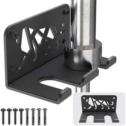 Kipika Versatile Wall Mounted Barbell Holder with 2-Hooks Storage Rack for Barbell Bars Holds Under 33mm Bar Size and Fitness Accessories Space-Efficient Gym Organization for Home & Commercial Use
