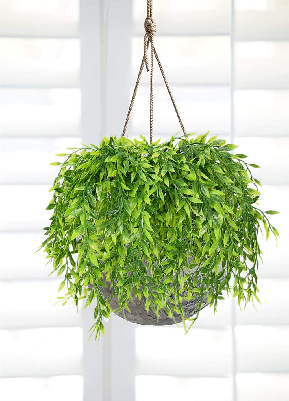 PASYOU Artificial Willow, Plastic Plants Greenery Leaves Fake Hanging Vine Faux Ivy for Home Indoor Outdoor Garden Door Wall DIY Basket Planter Filler Wedding Party Decoration UV Resistant - 4 Pack