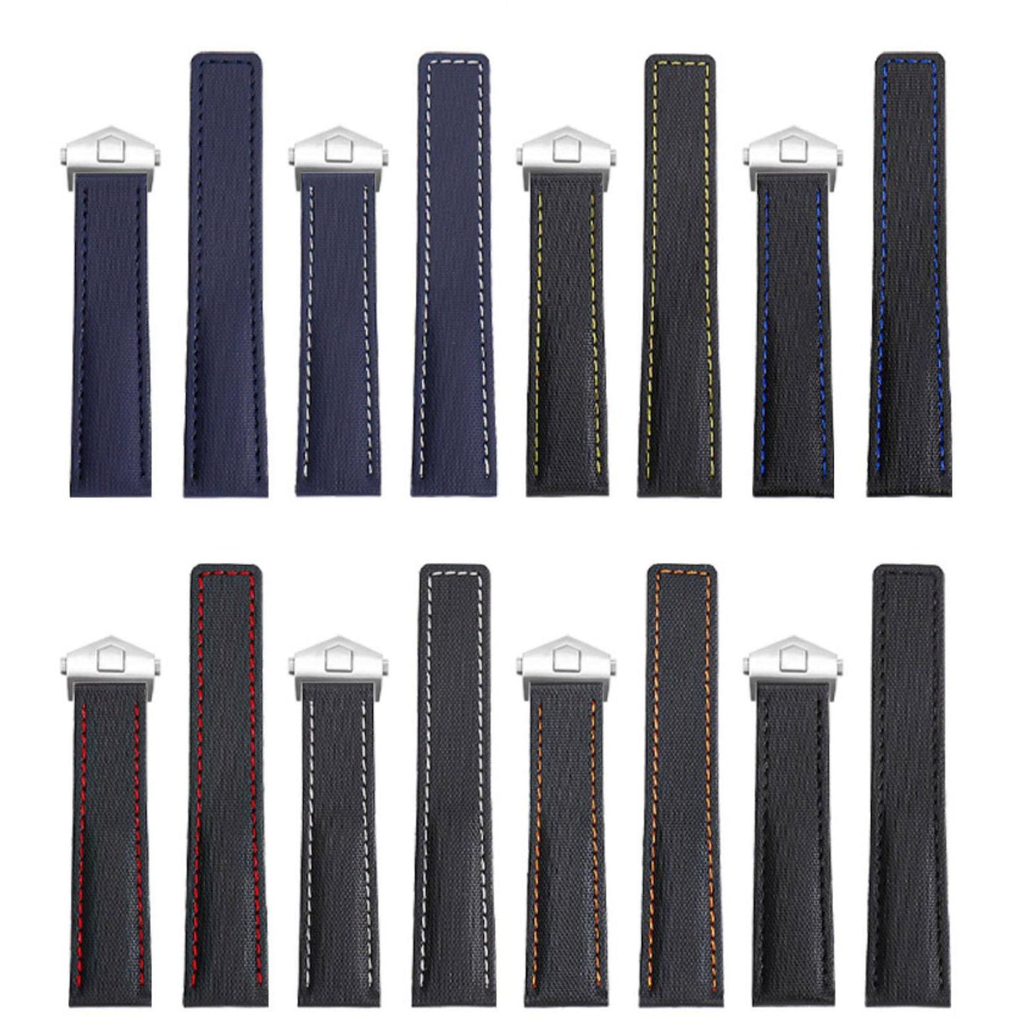 Nizonlaie Nylon Leather Watch Band Quick Release Waterproof Oxford Fiber Nylon Genuine Leather Deployant Watch Band Strap Nylon Leather Universal Replacement Bracelet Strap 20mm 22mm for Men Women