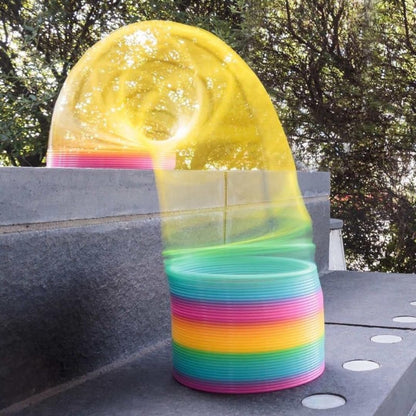 Liberty Imports 6" Jumbo Rainbow Coil Spring - Giant Classic Novelty Toy, Big Fun Large Magic Walking Magic Spring for Fidget and Stress Relief - Great Gift for Kids, Adults (Round)