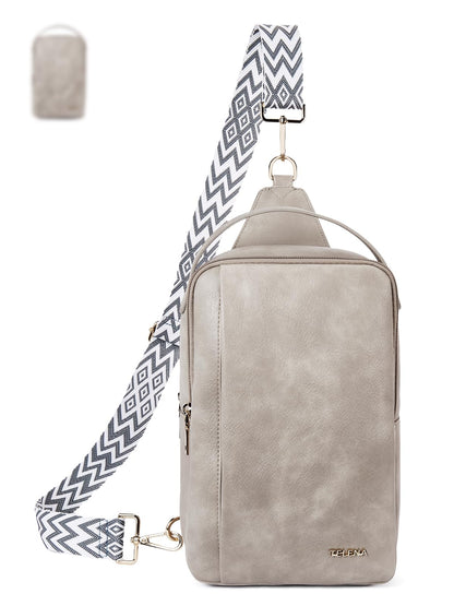 Telena Crossbody Sling Bags for Women, PU Leather Fanny Packs Cross Body Bag for Woman