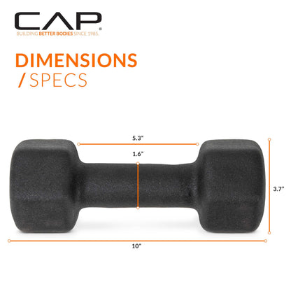 CAP Barbell 15 LB Neoprene Dumbbell Hand Weights - Pair | Black