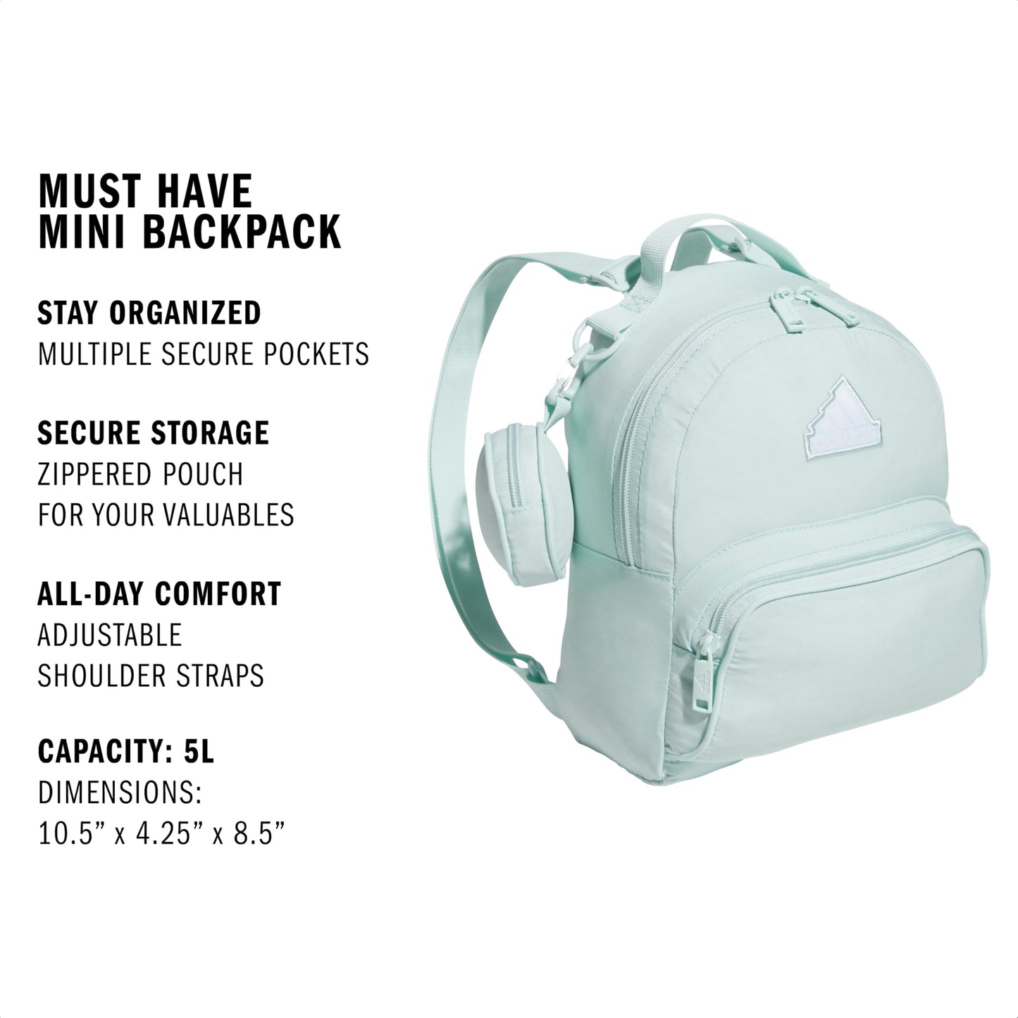 adidas Mini Backpack for Women – Small Bag for Travel, Gym, Festival & More