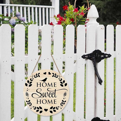 Welcome Sign Front Door Decoration Home Sweet Home Outdoor Indoor Wall Hanging Decorations 12x12in