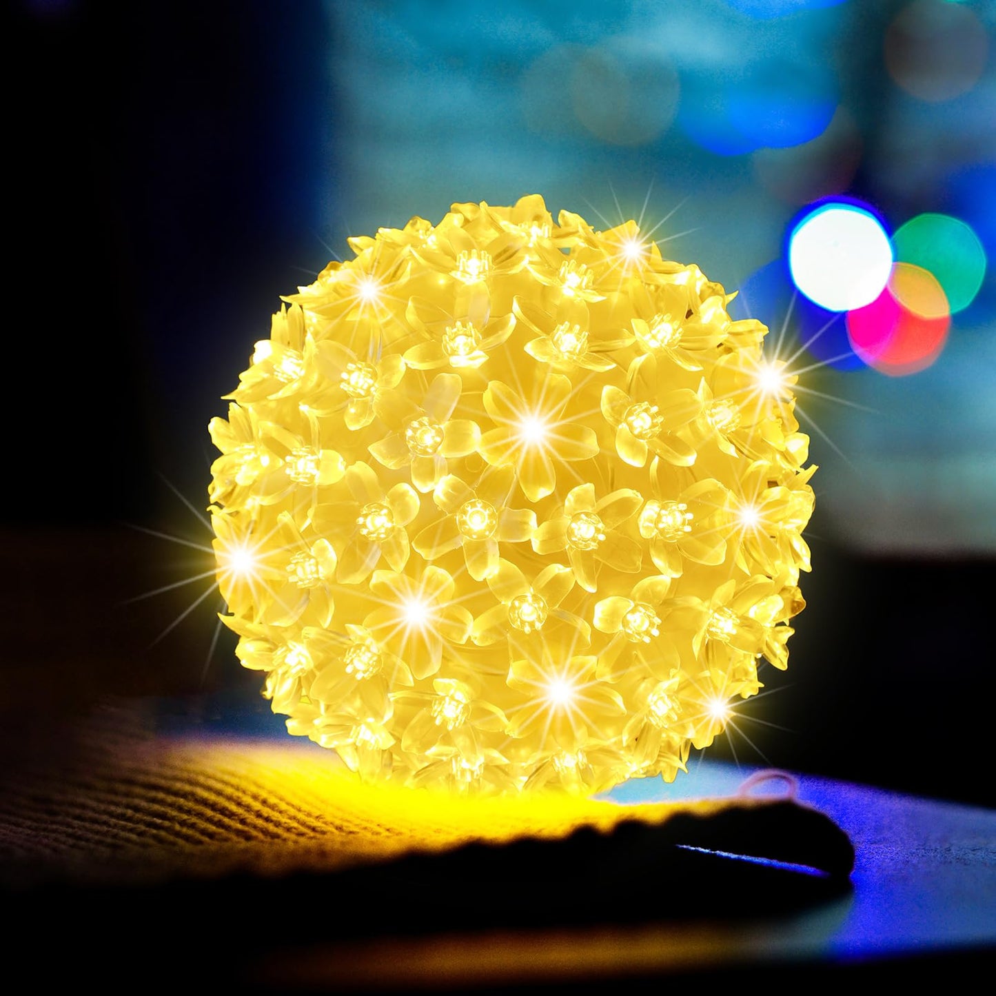 Baquler 6 Pcs Outdoor Christmas Balls Lights 5.5 Inch Christmas Starlight Sphere with 100 Bulbs Ornament Ball Light LED Hanging Globe Sphere Lights for Xmas Outdoor Party Yard Decoration(Warm White)