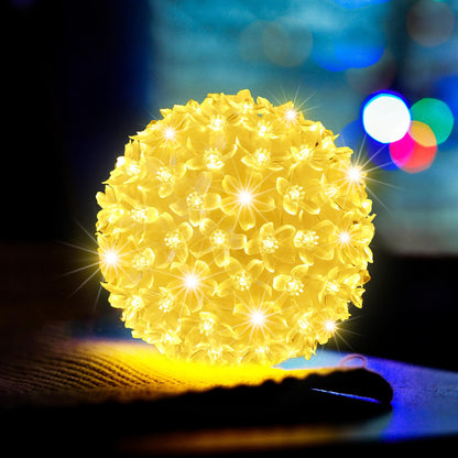 Baquler 6 Pcs Outdoor Christmas Balls Lights 5.5 Inch Christmas Starlight Sphere with 100 Bulbs Ornament Ball Light LED Hanging Globe Sphere Lights for Xmas Outdoor Party Yard Decoration(Warm White)
