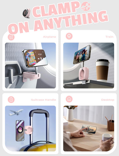 LISEN Gift for Women Her Best Airplane Gadgets Travel Essentials Phone Holder Travel Magsafe Accessories for iPhone 17 Long Flight Must Have Mini Europe Vacation Essentials Women Cruise Essentials