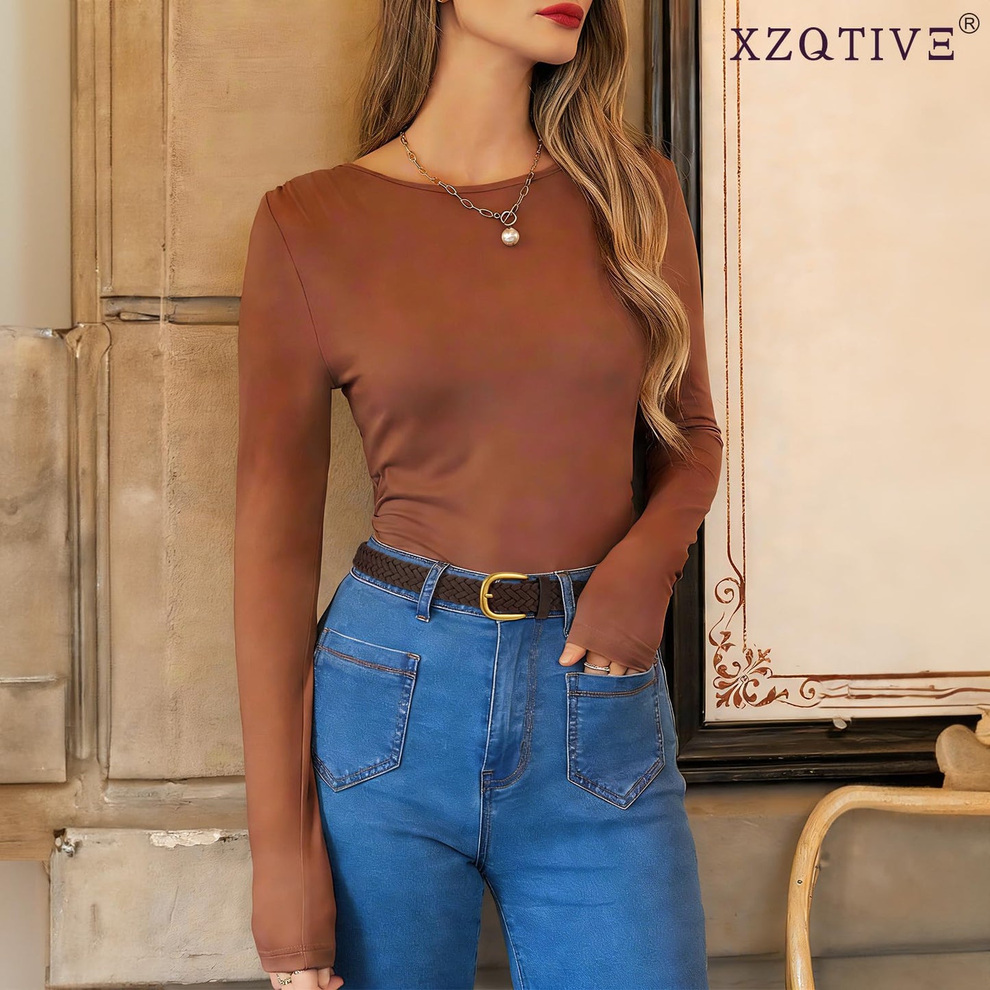XZQTIVE Women’s Braided Suede Belt with No-Hole Adjustable Design – Vintage Woven Leather Waist Belt for Dresses,Jeans and Casual Outfits