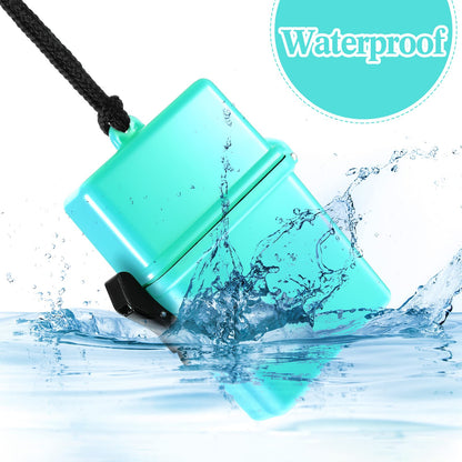 Outus 3 Pieces Waterproof Case ID Card Holder with Floating Sports Case Locker with Hanging Ring and Rope (Black Purple Lake Blue,4.72 x 2.95 x 1.57 Inch)