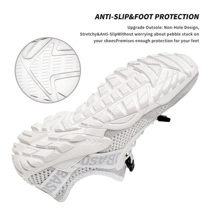 SOBASO Women's Aqua Water Shoes Men Quick-Drying Hiking Beach River Sports Shoes for Pool Surf Swim Yoga All White
