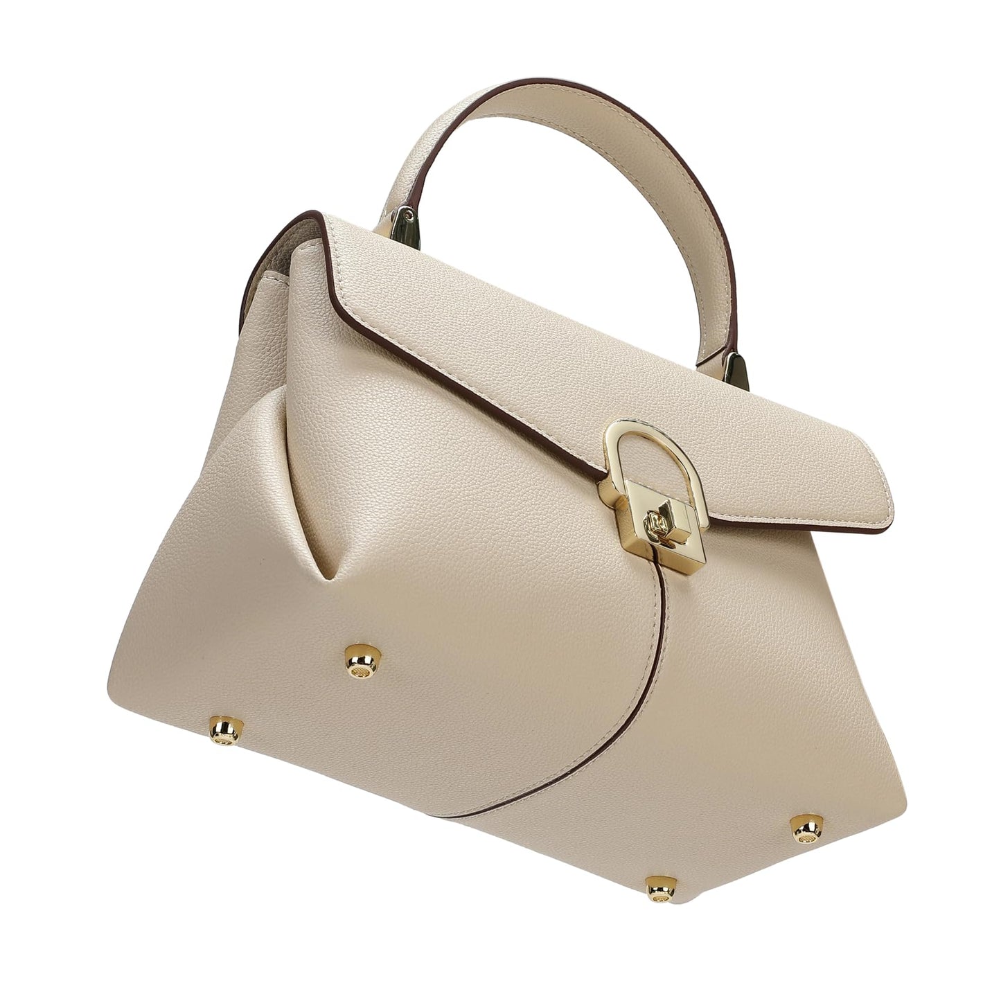 Top Handle Bag Small Purses and Handbags for Women Fashion Leather Shoulder Bag,Purses for Women,Metal Button Lock.